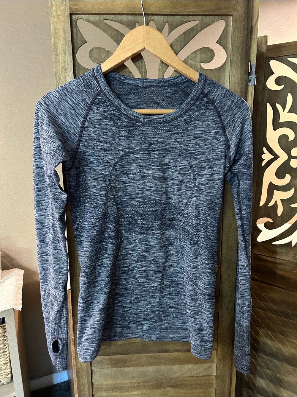 Lululemon Long Sleeve Swiftly Heathered Blue Top Size 6
